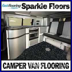 Altro Black Sparkly Camper Van Flooring / Motorhome / Caravan / Safety Flooring