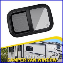 Camper Van Black Sliding Window For Caravans Motorhome Tempered Glass Dark Tint