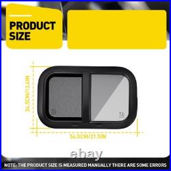 Camper Van Black Sliding Window For Caravans Motorhome Tempered Glass Dark Tint