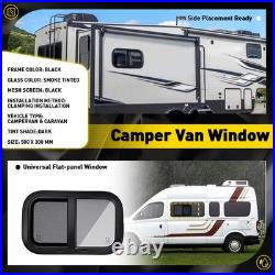 Camper Van Black Sliding Window For Caravans Motorhome Tempered Glass Dark Tint