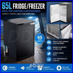 Camper Van Fridge Freezer Black Refrigerator DC12 24V Motorhome Campervan