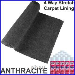 Camper Van Lining 4 Way Stretch Boat Motorhome Carpet Kit Anthracite Dark Grey