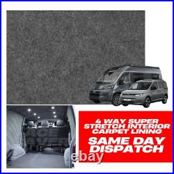 Camper Van Lining Carpet Smoke 4 Way Stretch Caravan Van Motorhome + Glue