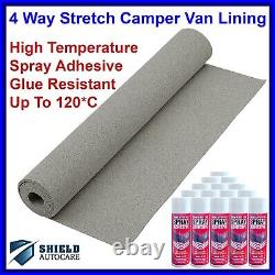 Camper Van Lining Carpet Smoke Grey 4 Way Stretch Caravan Van Motorhome