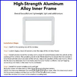 Camper Van Motorhome RV Cassette Hinged Windows Caravan Campervan Window Flynet