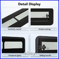Camper Van Motorhome Sliding Opening Window Waterproof Tempered Glass Dark Tint