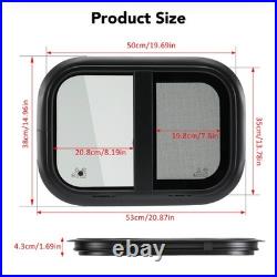 Camper Van Sliding Opening Window For Van Motorhome For Caravans Universal Black