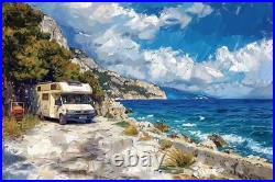 Camper van Motorhome Canvas Picture Print Wall Art