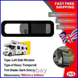 Dark Tint 780x240mm Front Left Waterproof Sliding Window for Motorhome Universal