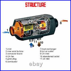 Diesel Heater 12V 8KW Caravan Camper Van Air Motorhome Night Parking Hot Xmas UK