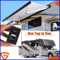 Electric Awning Wind Roll Out Sun Canopy Black Campervan Motorhome Van 260cm