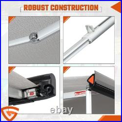 Electric Awning Wind Roll Out Sun Canopy Black Campervan Motorhome Van 260cm