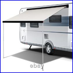 Electric Awning Wind Roll Out Sun Canopy Black Campervan Motorhome Van 260cm