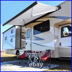 Electric Awning Wind Roll Out Sun Canopy Black Campervan Motorhome Van 260cm