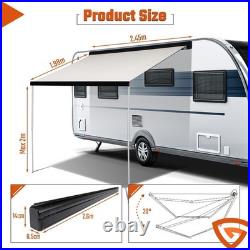 Electric Awning Wind Roll Out Sun Canopy Campervan Motorhome Van RV With Switch UK