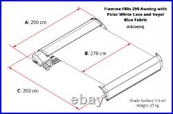 Fiamma Awning F80S Titanium 290 Royal Blue Fabric Motorhome Van Conversion