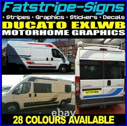 Fits Fiat Ducato Graphics Stripes Stickers Decals Camper Van Motorhome EXLWB L4