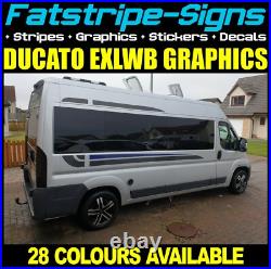 Fits Fiat Ducato Graphics Stripes Stickers Decals Camper Van Motorhome EXLWB L4