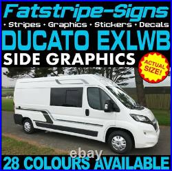 Fits Fiat Ducato Graphics Stripes Stickers Decals Camper Van Motorhome EXLWB L4