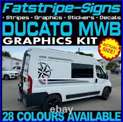 Fits Fiat Ducato Graphics Stripes Stickers Decals Camper Van Motorhome MWB L2