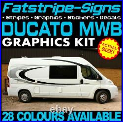 Fits Fiat Ducato Graphics Stripes Stickers Decals Camper Van Motorhome MWB L2