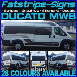 Fits Fiat Ducato Graphics Stripes Stickers Decals Camper Van Motorhome MWB L2
