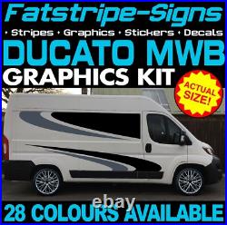 Fits Fiat Ducato Graphics Stripes Stickers Decals Camper Van Motorhome MWB L2