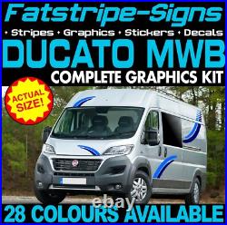 Fits Fiat Ducato Graphics Stripes Stickers Decals Camper Van Motorhome MWB L2