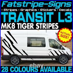 Fits Ford Transit Graphics Sticker Camper Van Motorhome Mk8 L3 LWB TIGER STRIPES