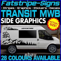 Fits Ford Transit Graphics Stickers Decals Camper Van Motorhome MWB ADVENTURE