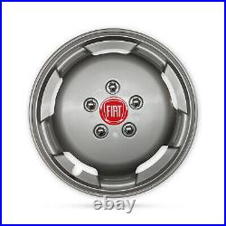 For Fiat Ducato Motorhome Camper Van 4x 15 Deep Dish Silver Wheel Trims Red
