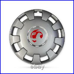For Vauxhall Movano Motorhome Camper Van 4x 15 Deep Dish Wheel Trims Silver Red