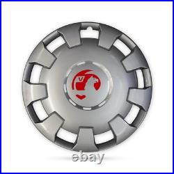 For Vauxhall Movano Motorhome Camper Van 4x 16 Silver Wheel Trims Hub Caps Red
