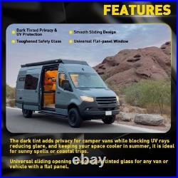 Front Right 780x240mm Dark Tint Sliding Window Motorhome Waterproof Universal