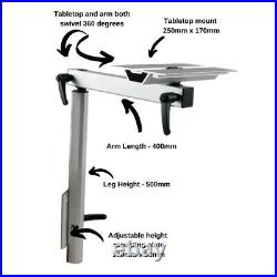 Fully Adjustable Table Leg RV Van 360° Swivel Desk Leg For Campervan Motorhome