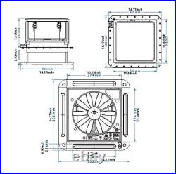 GEARZAAR 14 12V RV Roof Vent Fan Camper Van Motorhome Caravan Skylight With LED