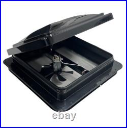 Jet Black Skylight Roof Vent Camper Van Motorhome Horsebox Flynet 12V 420x420mm Jet Black Skylight Roof Vent Camper Van Motorhome Horsebox Flynet 12V 420x420mm