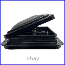 Jet Black Skylight Roof Vent Camper Van Motorhome Horsebox Flynet 12V 420x420mm Jet Black Skylight Roof Vent Camper Van Motorhome Horsebox Flynet 12V 420x420mm