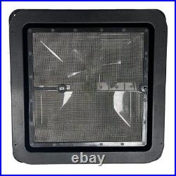 Jet Black Skylight Roof Vent Camper Van Motorhome Horsebox Flynet 12V 420x420mm Jet Black Skylight Roof Vent Camper Van Motorhome Horsebox Flynet 12V 420x420mm