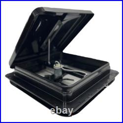 Jet Black Skylight Roof Vent Camper Van Motorhome Horsebox Flynet 12V 420x420mm Jet Black Skylight Roof Vent Camper Van Motorhome Horsebox Flynet 12V 420x420mm