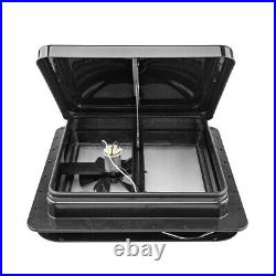 Jet Black Skylight Roof Vent Camper Van Motorhome Horsebox Flynet 12V 420x420mm Jet Black Skylight Roof Vent Camper Van Motorhome Horsebox Flynet 12V 420x420mm