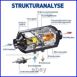 LCD Diesel Air Heater 12V 10L Caravan Camper Van Motorhome 2KW 8KW Night Parking