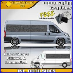 LWB Citroen Relay Topography Printed Vinyl Decal Kit Camper Van Motorhome 001