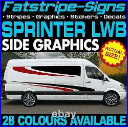Mercedes Sprinter Lwb Graphics Stickers Stripes Decals Race Camper Van Motorhome