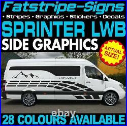 Mercedes Sprinter Lwb Graphics Stickers Stripes Decals Race Camper Van Motorhome