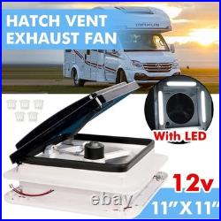 Motorhome Caravan Roof Vent Fan With LED Light 11x 11'' Camper Van Motorhome