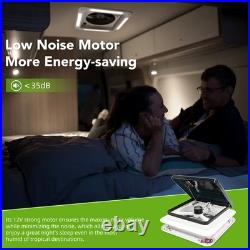 Motorhome Caravan Roof Vent Fan With LED Light 11x 11'' Camper Van Motorhome