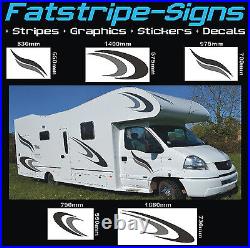 Motorhome Vinyl Graphics Stickers Decals Stripes Set Camper Van Caravan Horsebox
