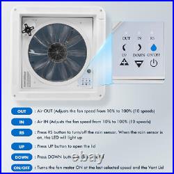 RV Roof Vent Fan 12V 10 Speeds with Remote Control Camper Van Motorhome Caravan