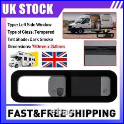 Rear Left 780x240mm Universal Sliding Window Motorhome Dark Tint Tempered Glass